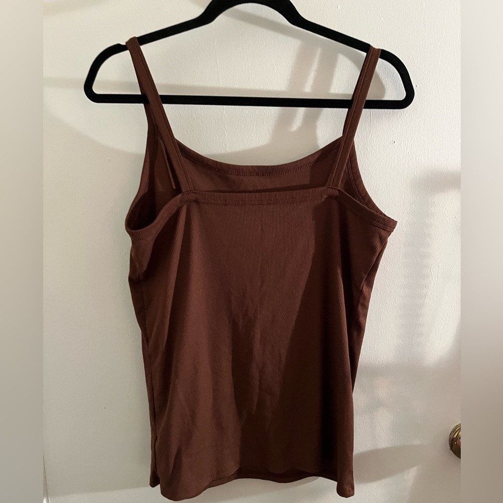 No Boundaries Ribbed Brown Camisole Top - Picture 4 of 5